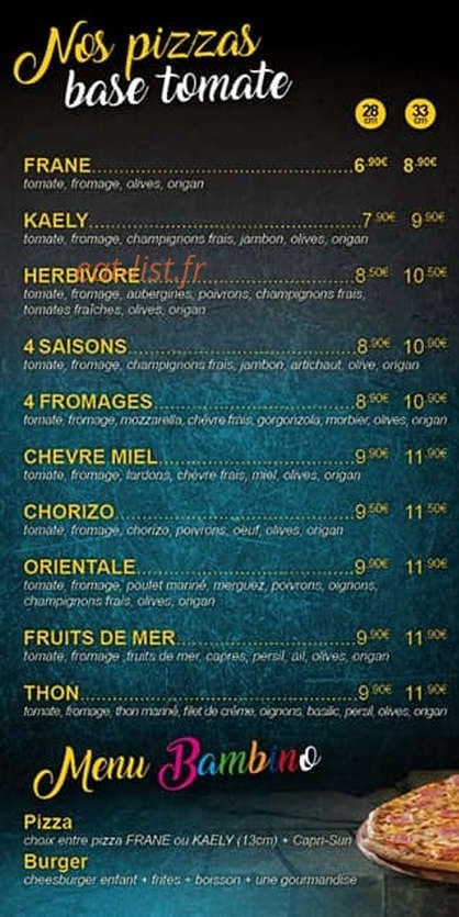 Giustina Pizza — carte page 2