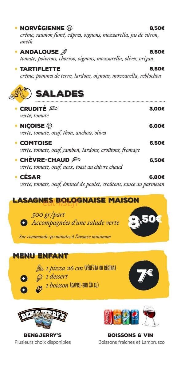 La Tour de Pizz' — carte page 6