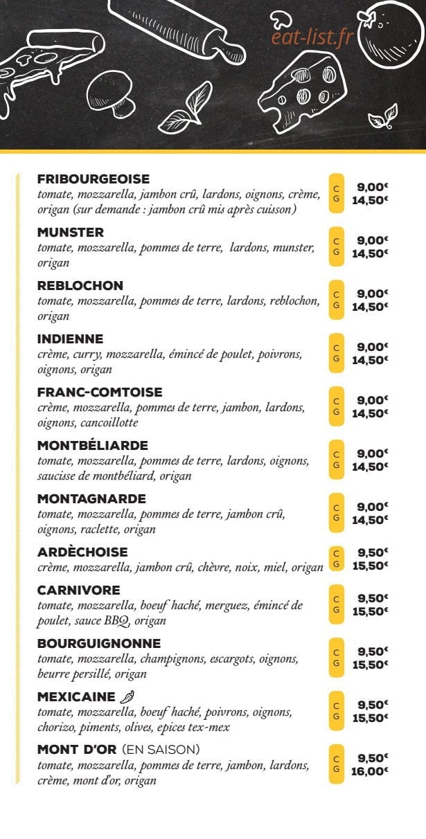 La Tour de Pizz' — carte page 4