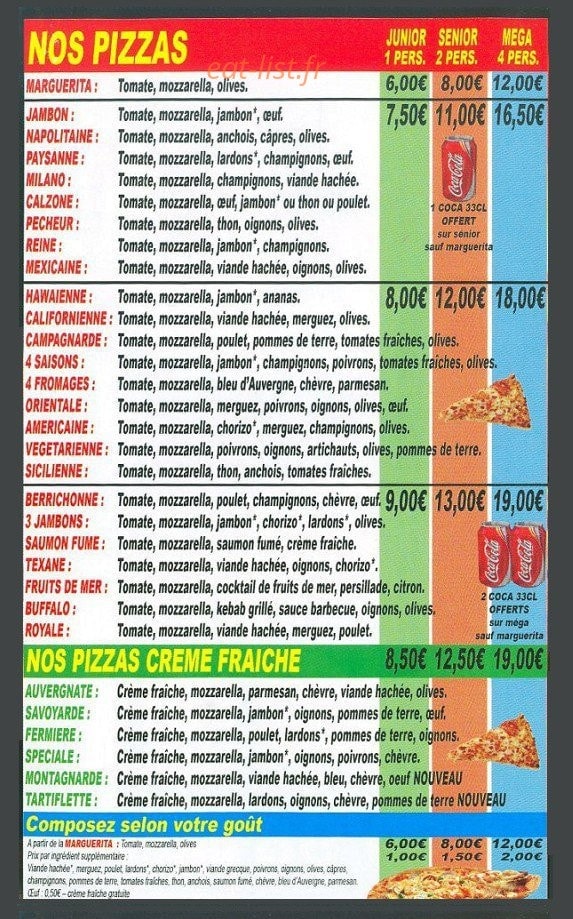Allo pizza rapido — carte page 2