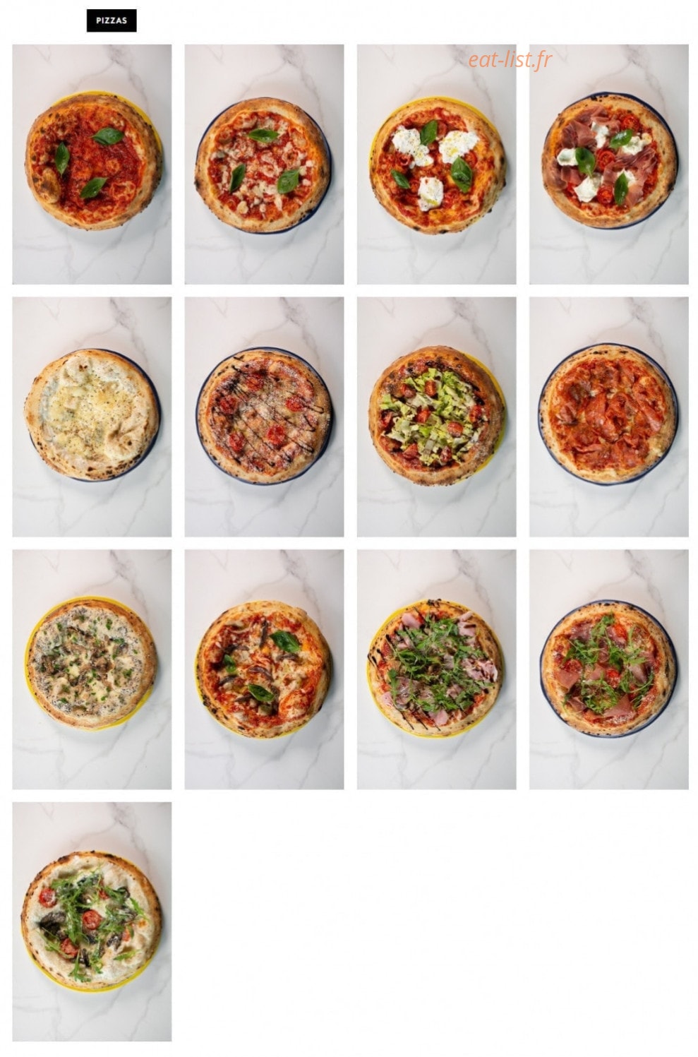 Italian Trattoria — carte page 1