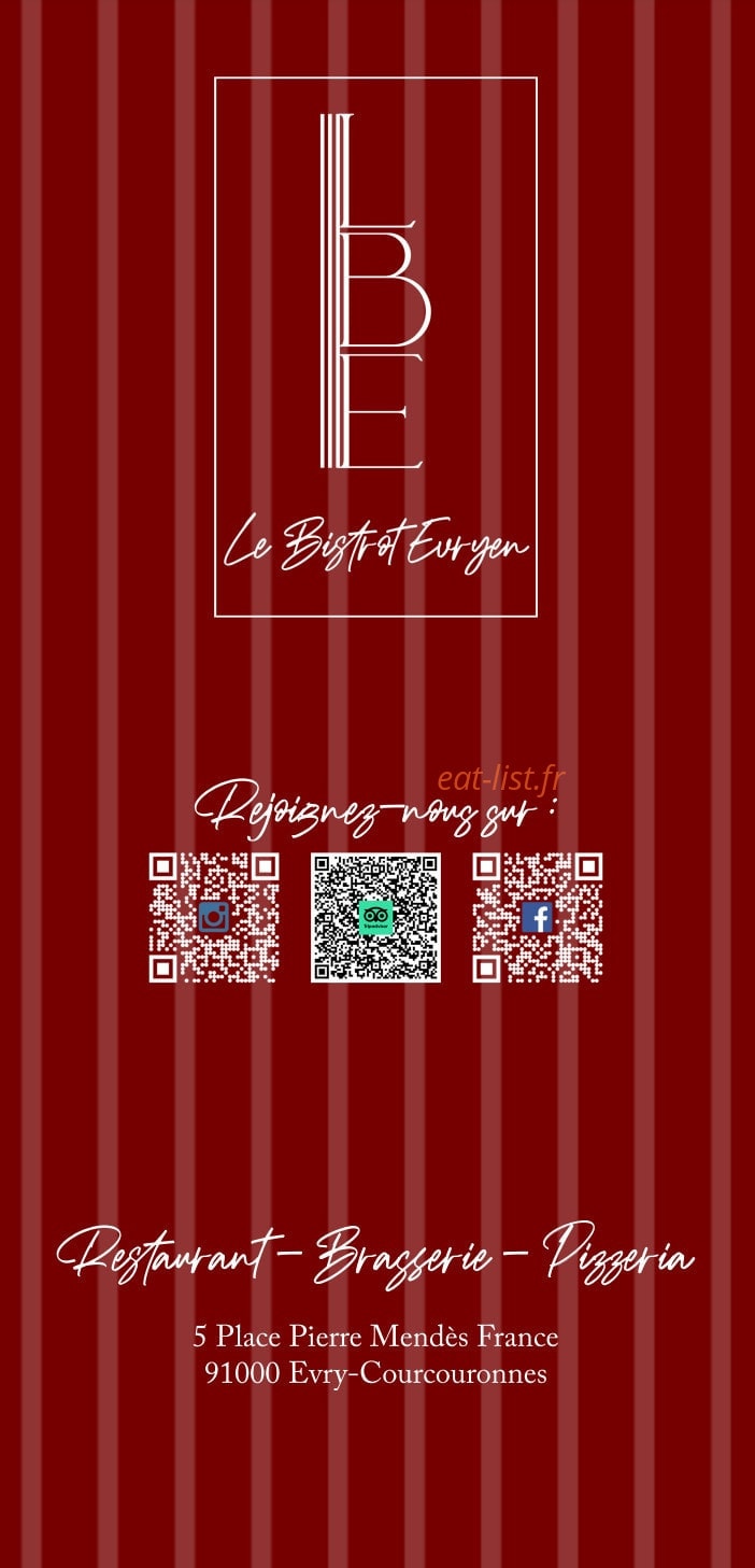 Le Bistrot Evryen — carte page 1