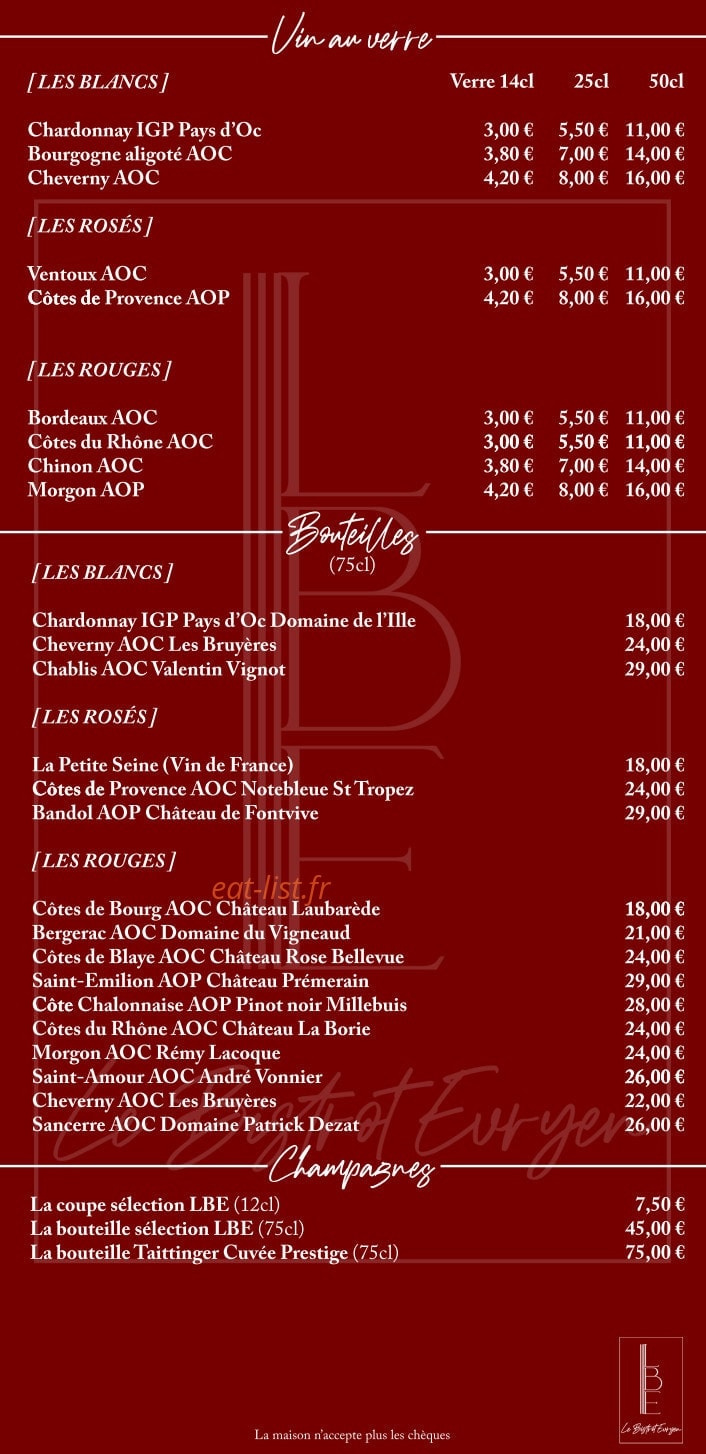 Le Bistrot Evryen — carte page 5