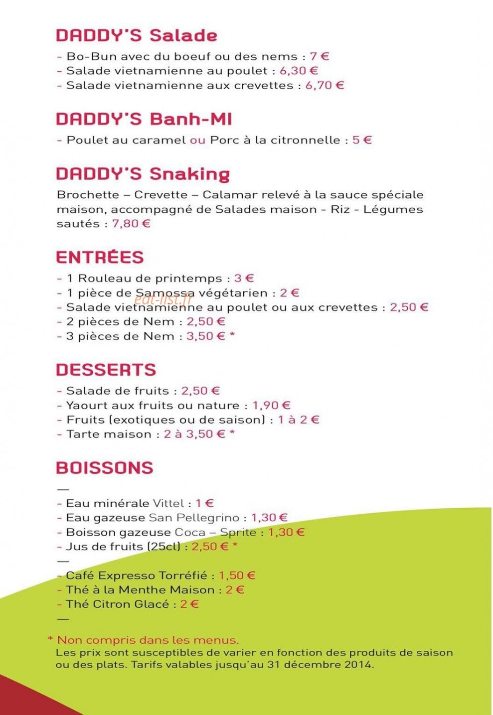 Le Daddy's Wok — carte page 3