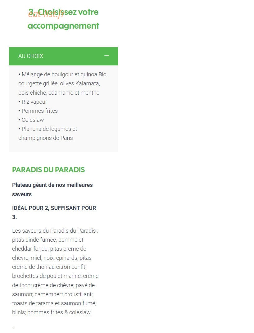 Le Paradis du Fruit — carte page 10