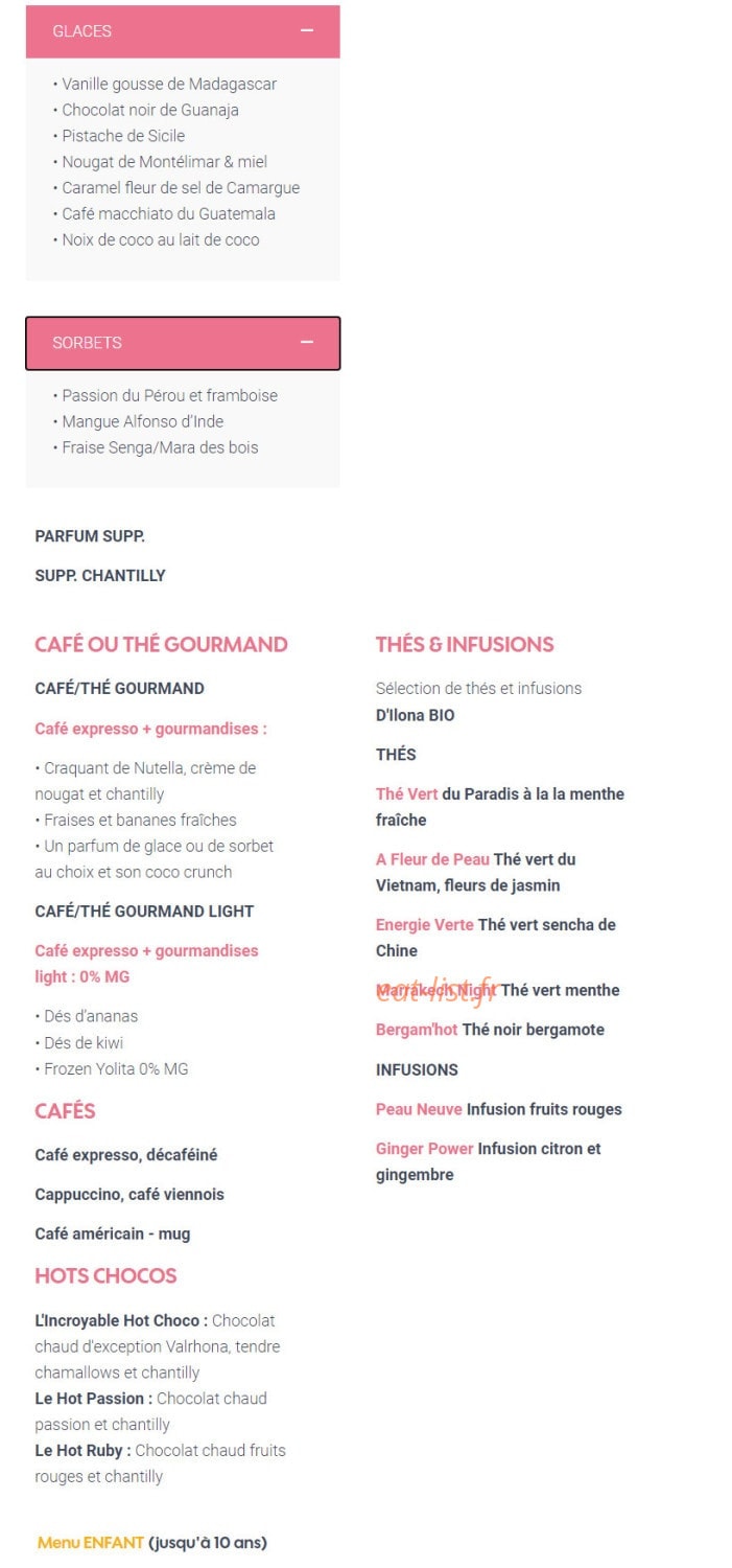Le Paradis du Fruit — carte page 14