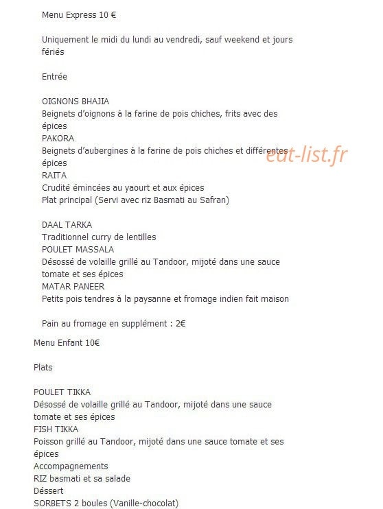 Namaste-Inde — carte page 1
