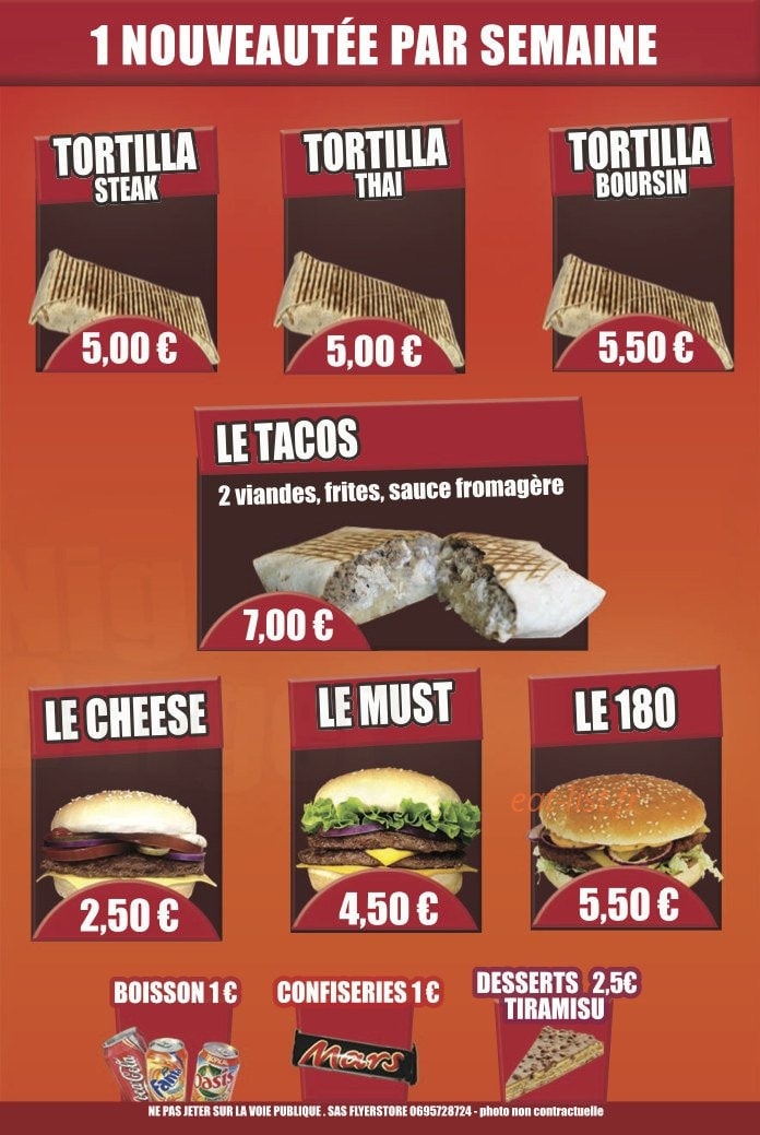 Night Burger — carte page 2