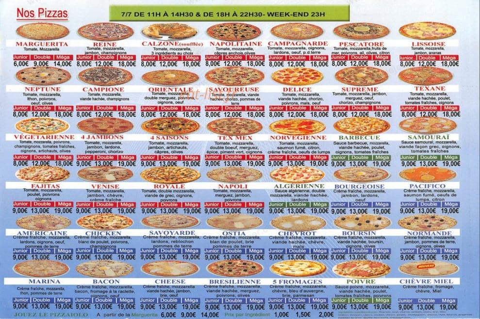 Pizza Bel Ostia — carte page 2