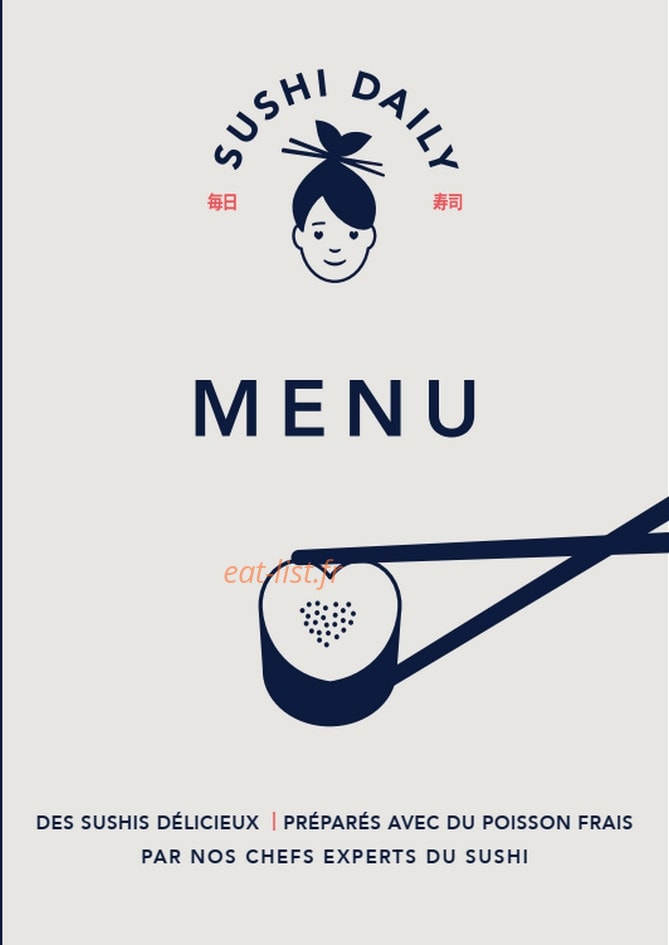 Sushi Daily — carte page 1