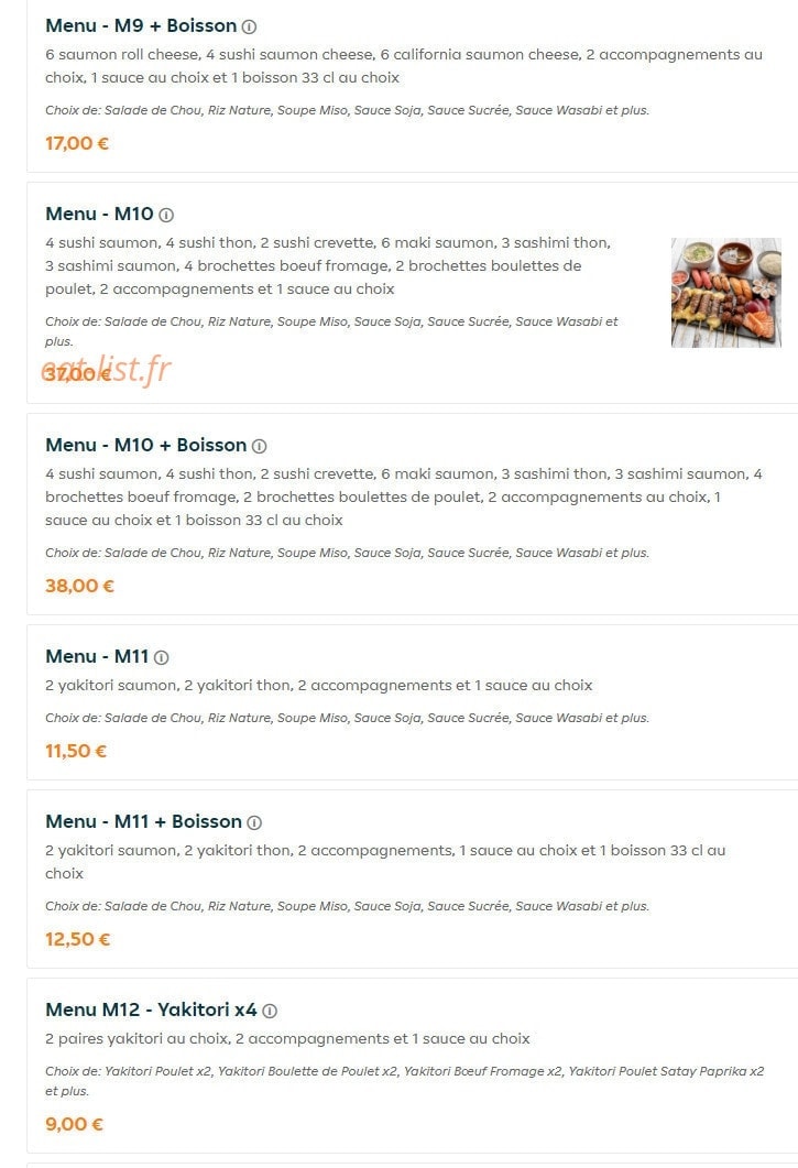 Sushi So — carte page 8