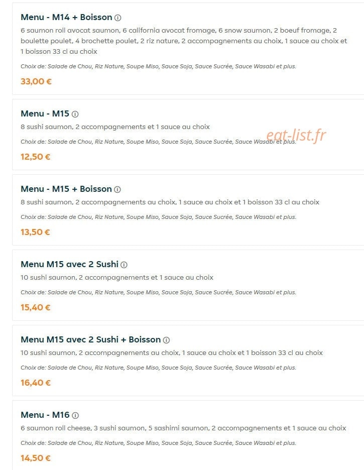 Sushi So — carte page 11