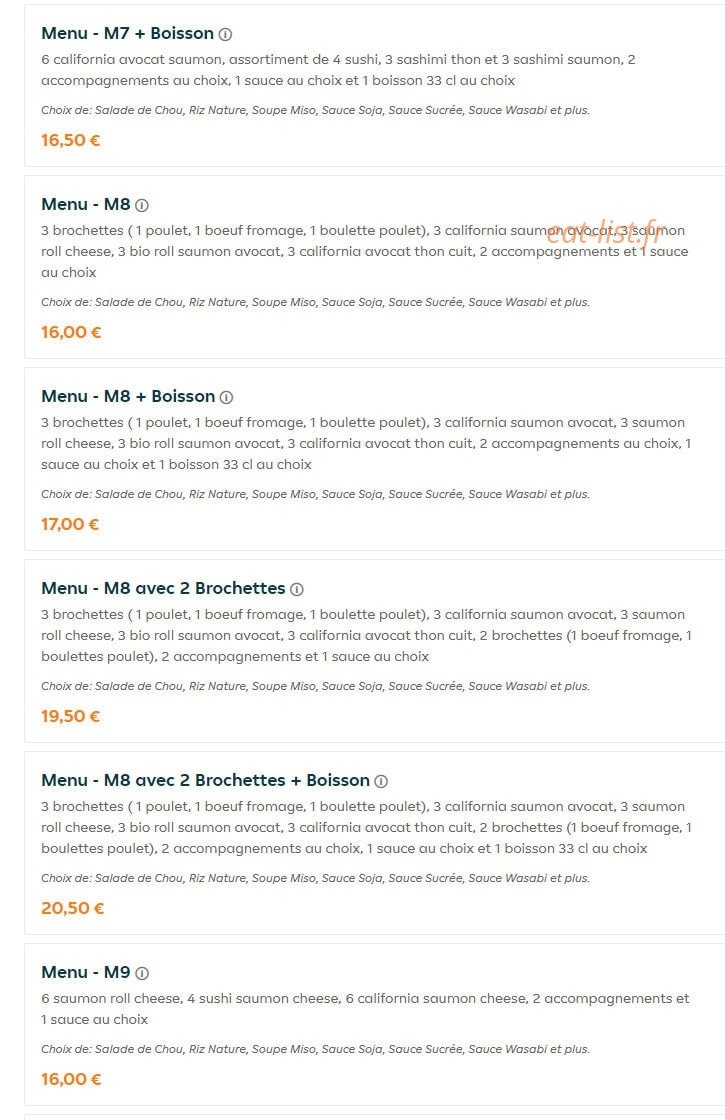 Sushi So — carte page 7