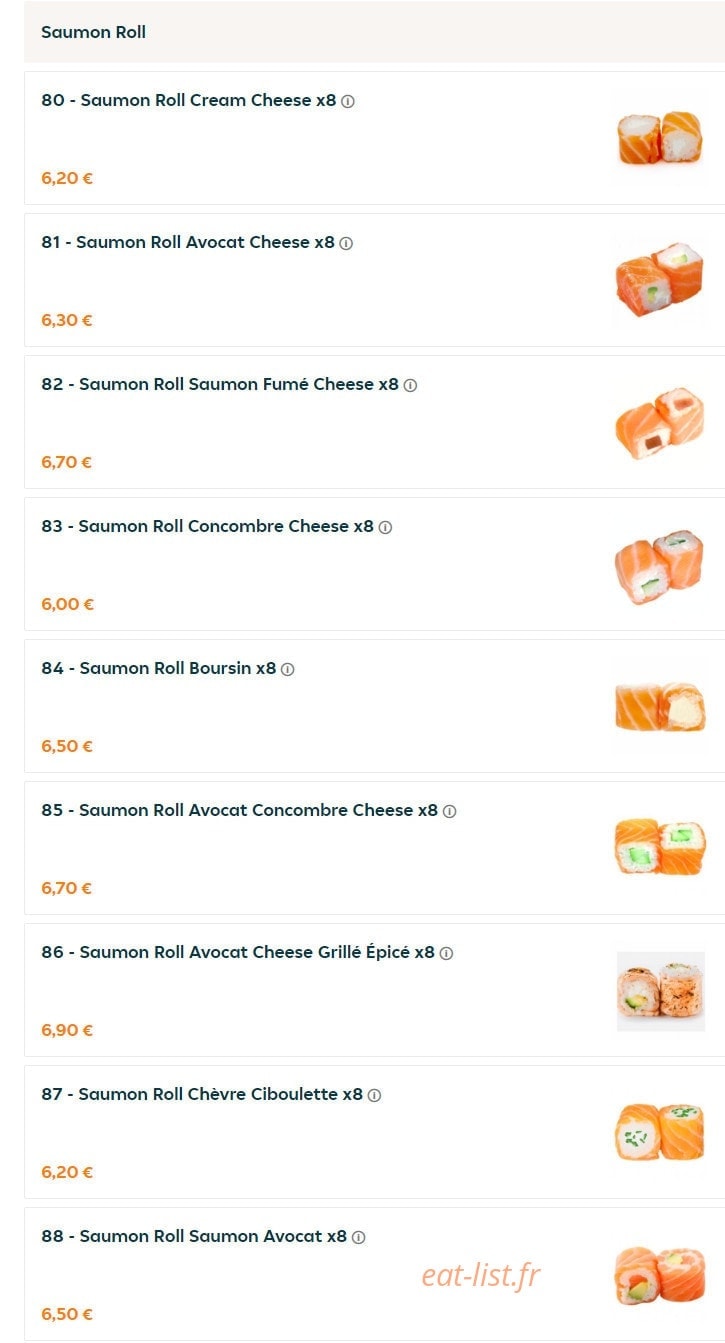 Sushi So — carte page 20