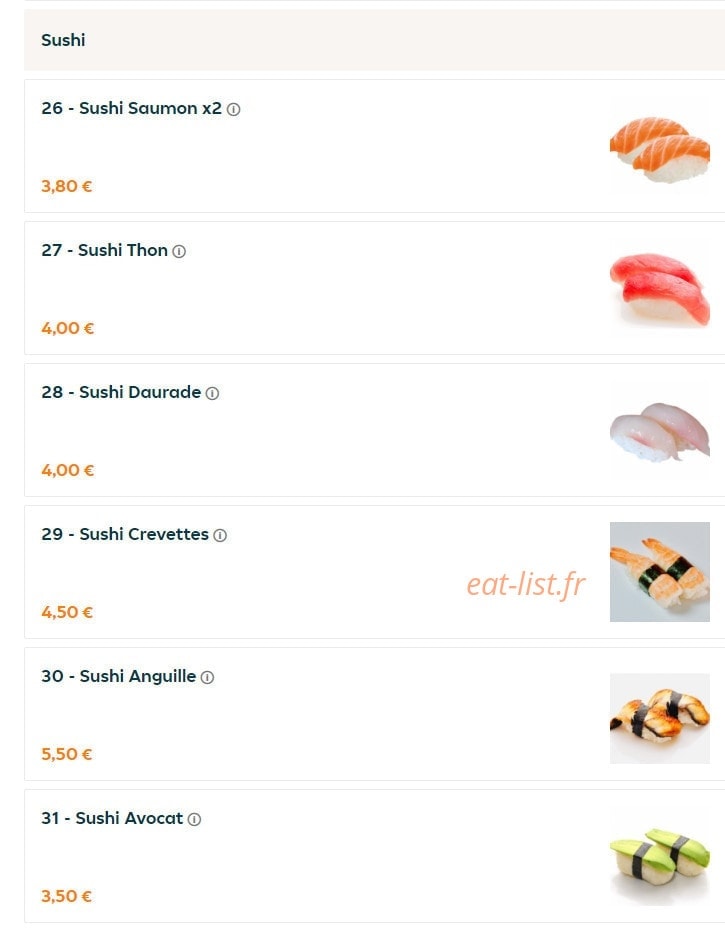 Sushi So — carte page 34
