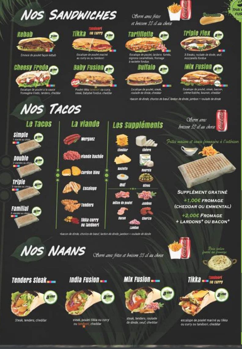 Thaï Food Fusion — carte page 3