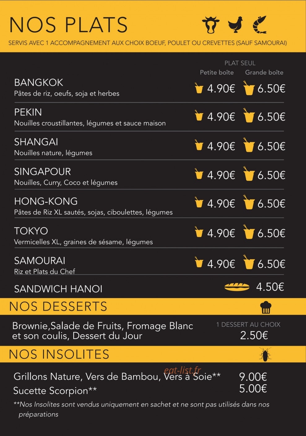 The Noodles Shop — carte page 3