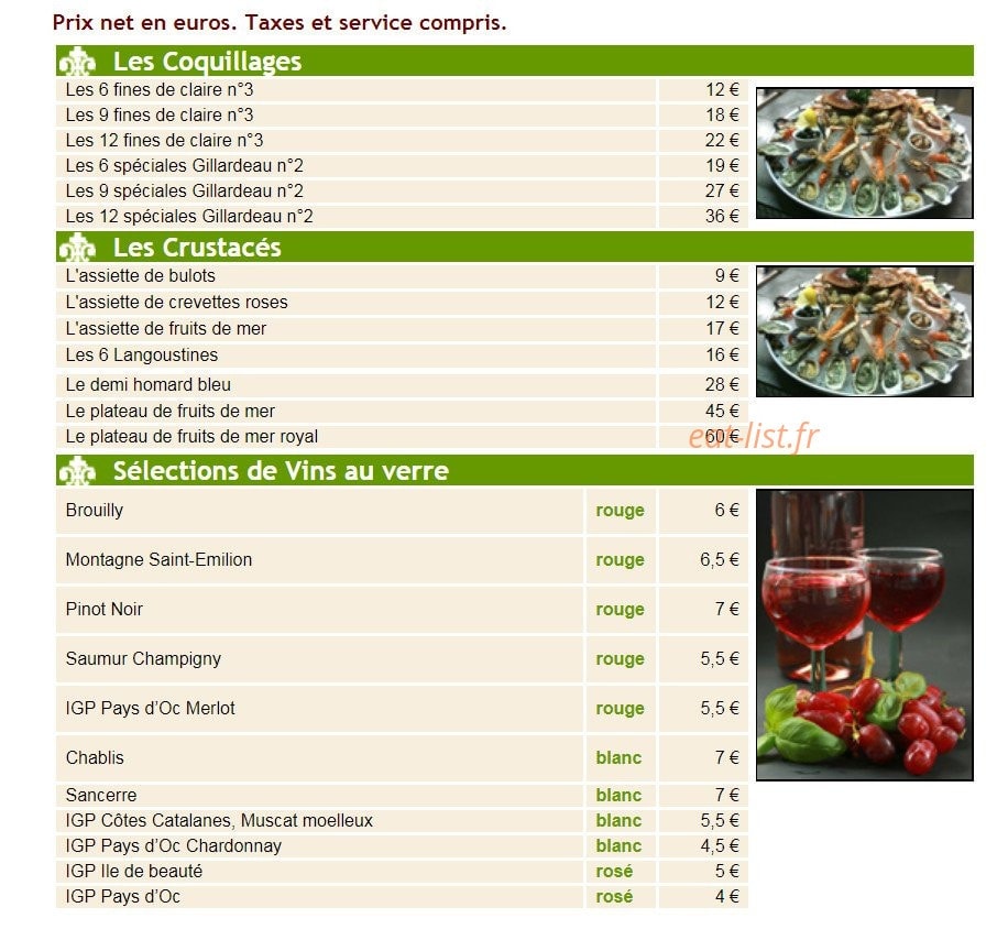 Au Bon'Art — carte page 2