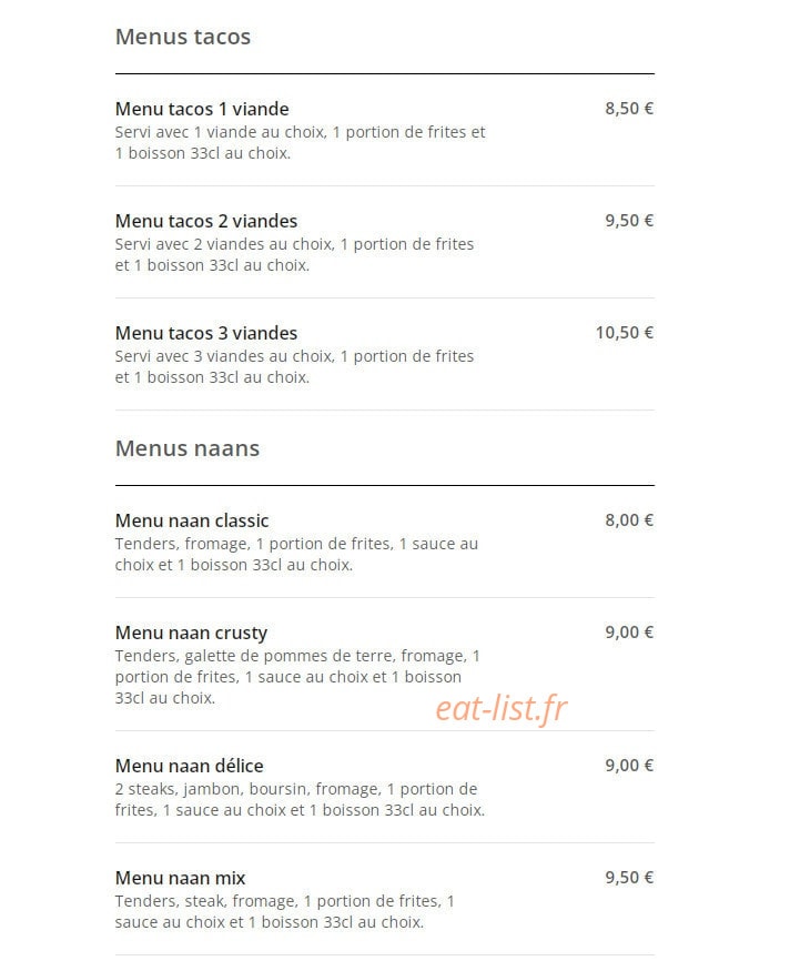 CFC Burger — carte page 5