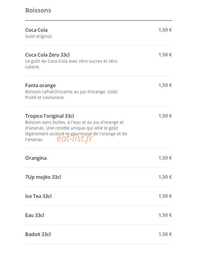 CFC Burger — carte page 7
