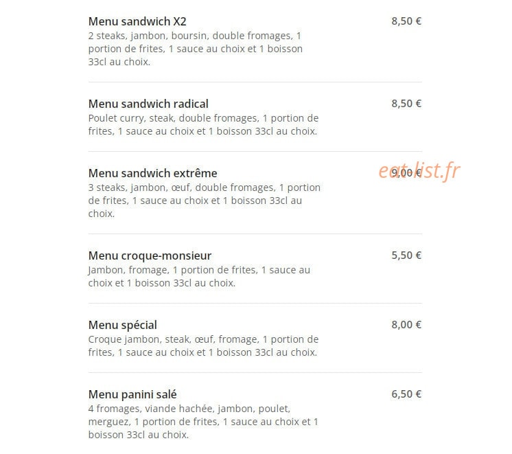 CFC Burger — carte page 3