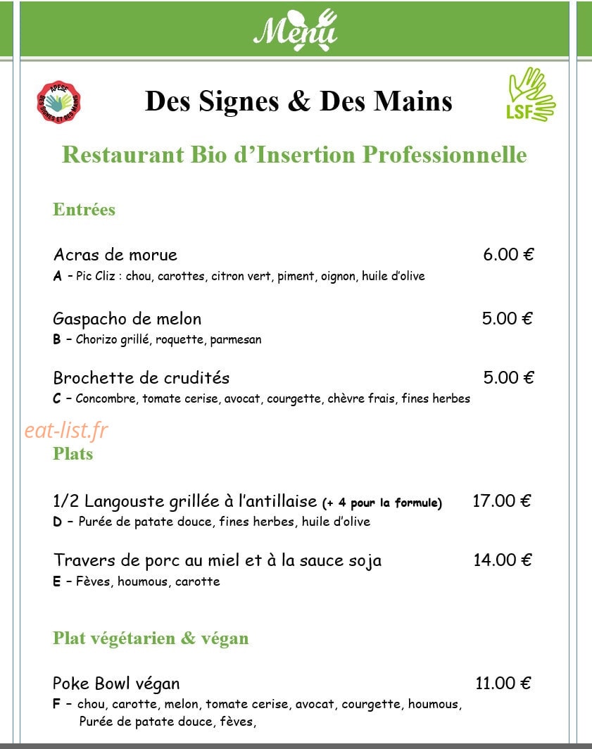 Des Signes et des Mains — carte page 2