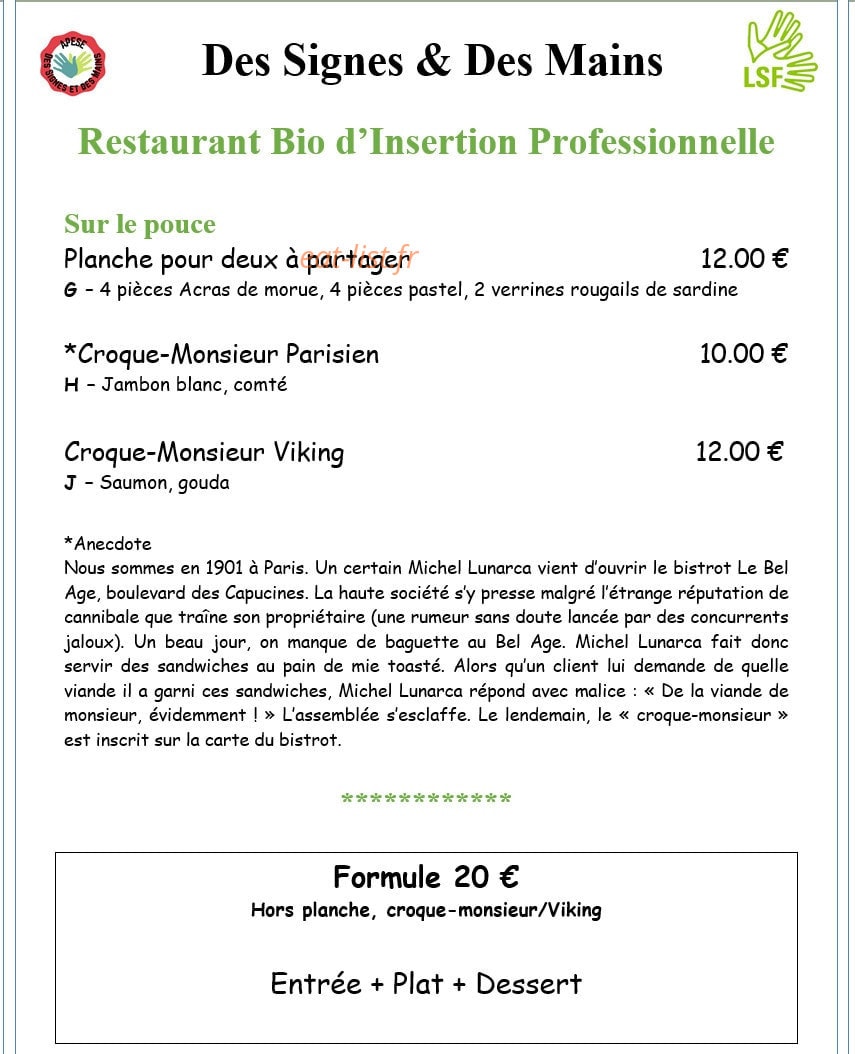 Des Signes et des Mains — carte page 1