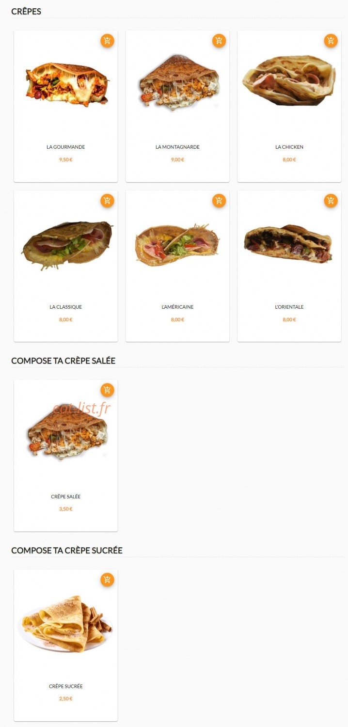 Gold'N Food — carte page 1