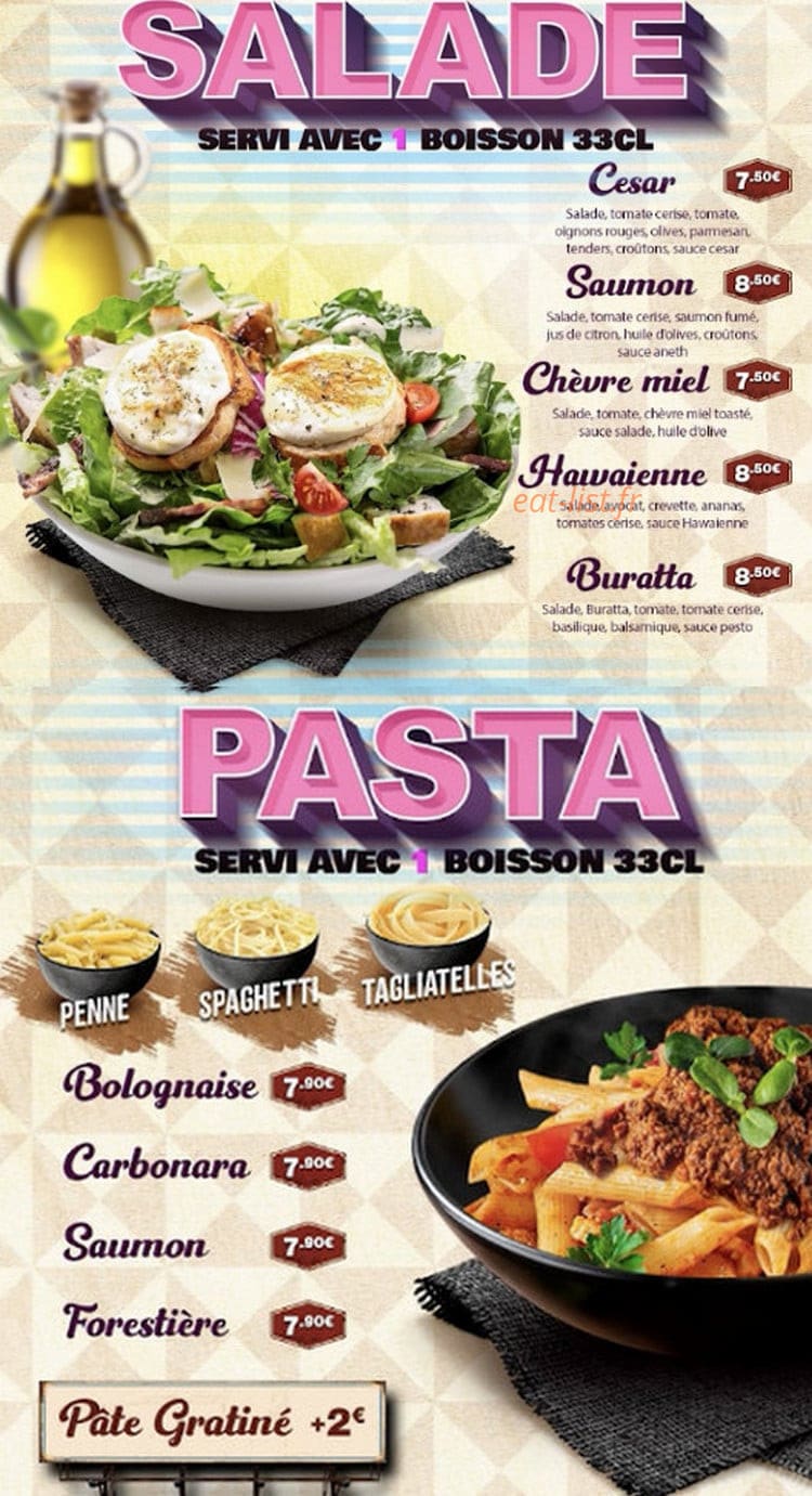 Gourmy's — carte page 1
