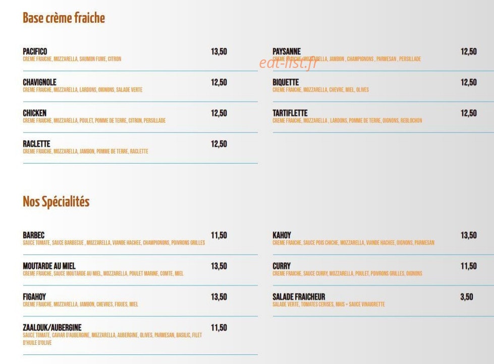 Kahoy Pizza — carte page 2