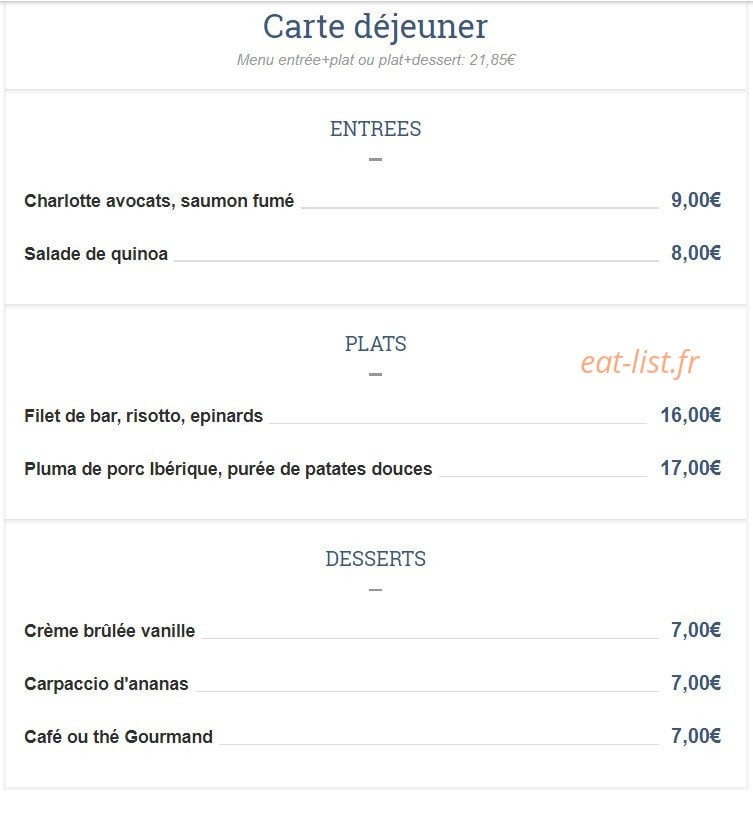 L'Accor-d Gourmand — carte page 1