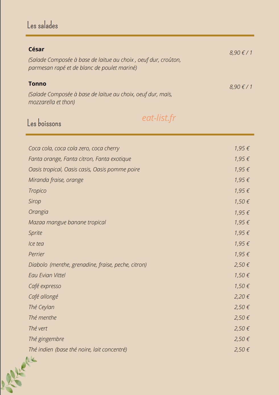 Les saveurs du canal — carte page 5