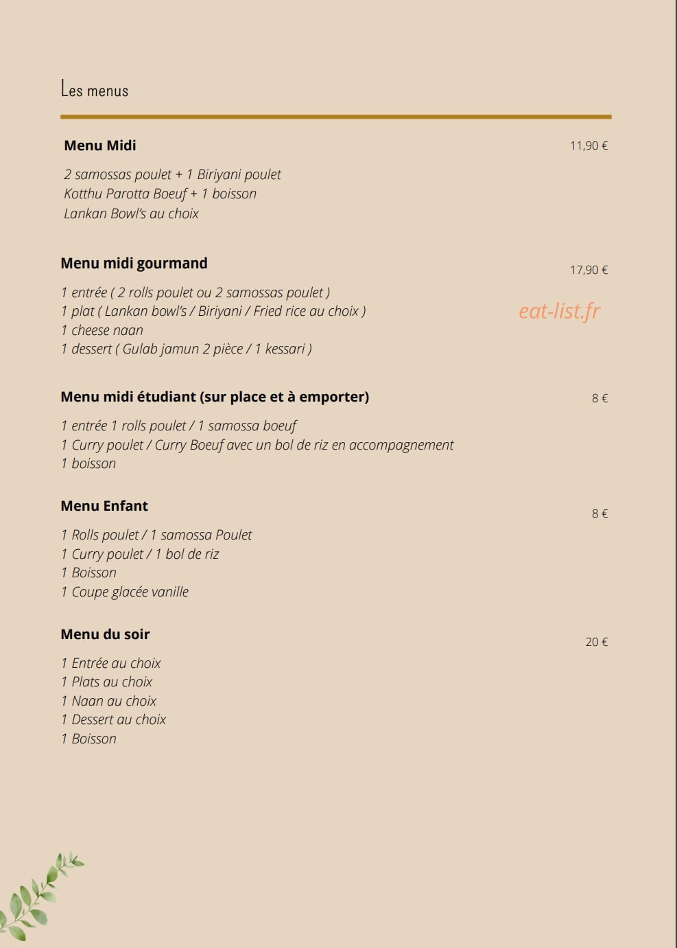 Les saveurs du canal — carte page 3