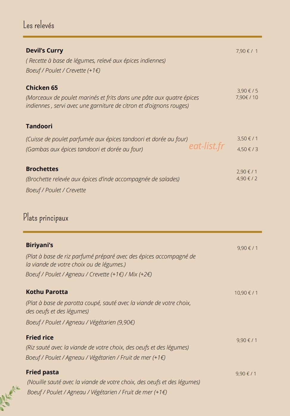 Les saveurs du canal — carte page 2