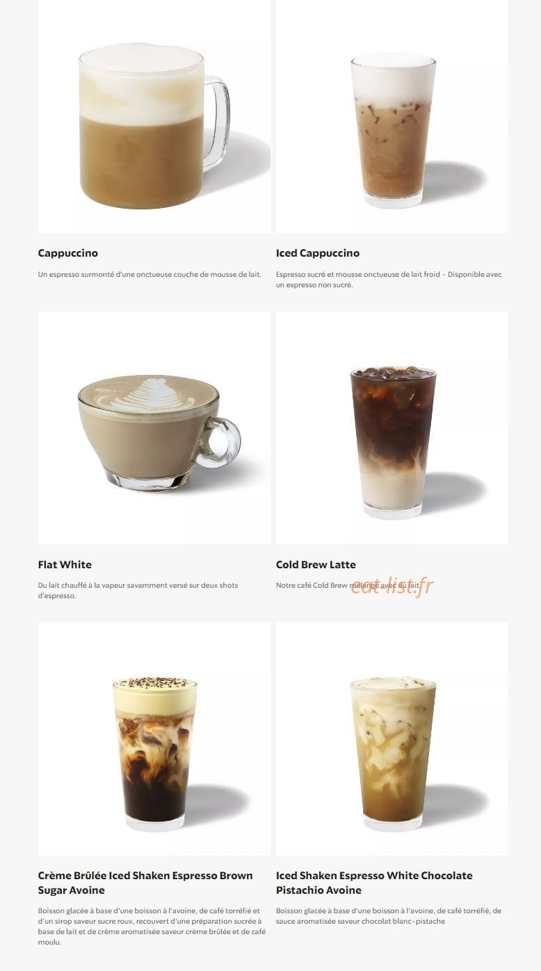 Starbucks Coffee — carte page 2