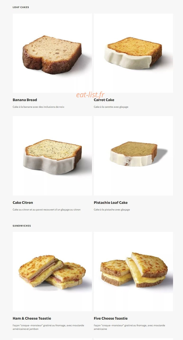 Starbucks Coffee — carte page 18