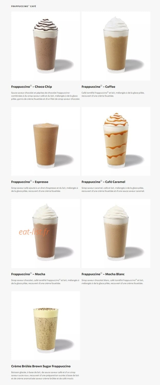 Starbucks Coffee — carte page 7