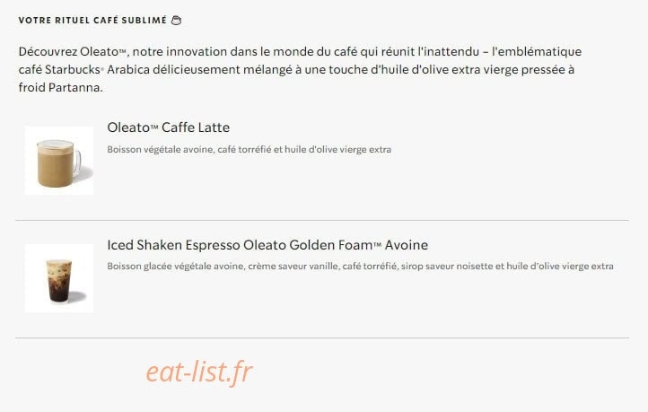 Starbucks Coffee — carte page 24