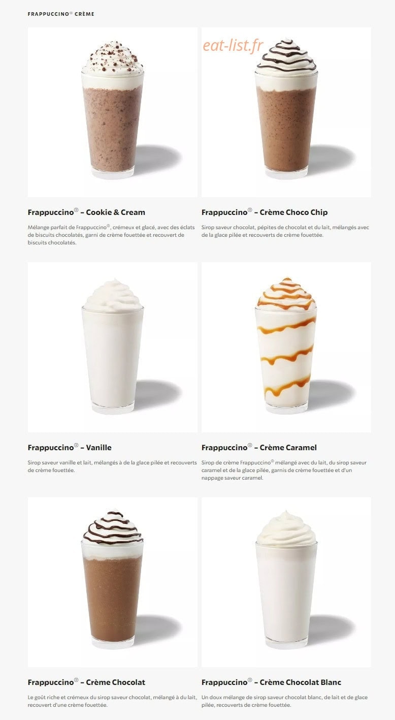 Starbucks Coffee — carte page 8