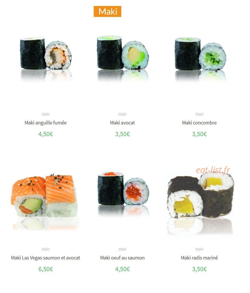 Sushi Élysées — carte page 13