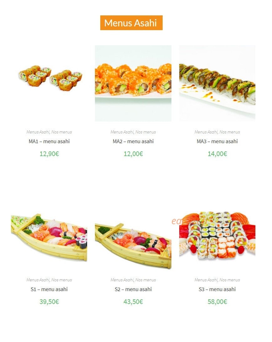Sushi Élysées — carte page 8