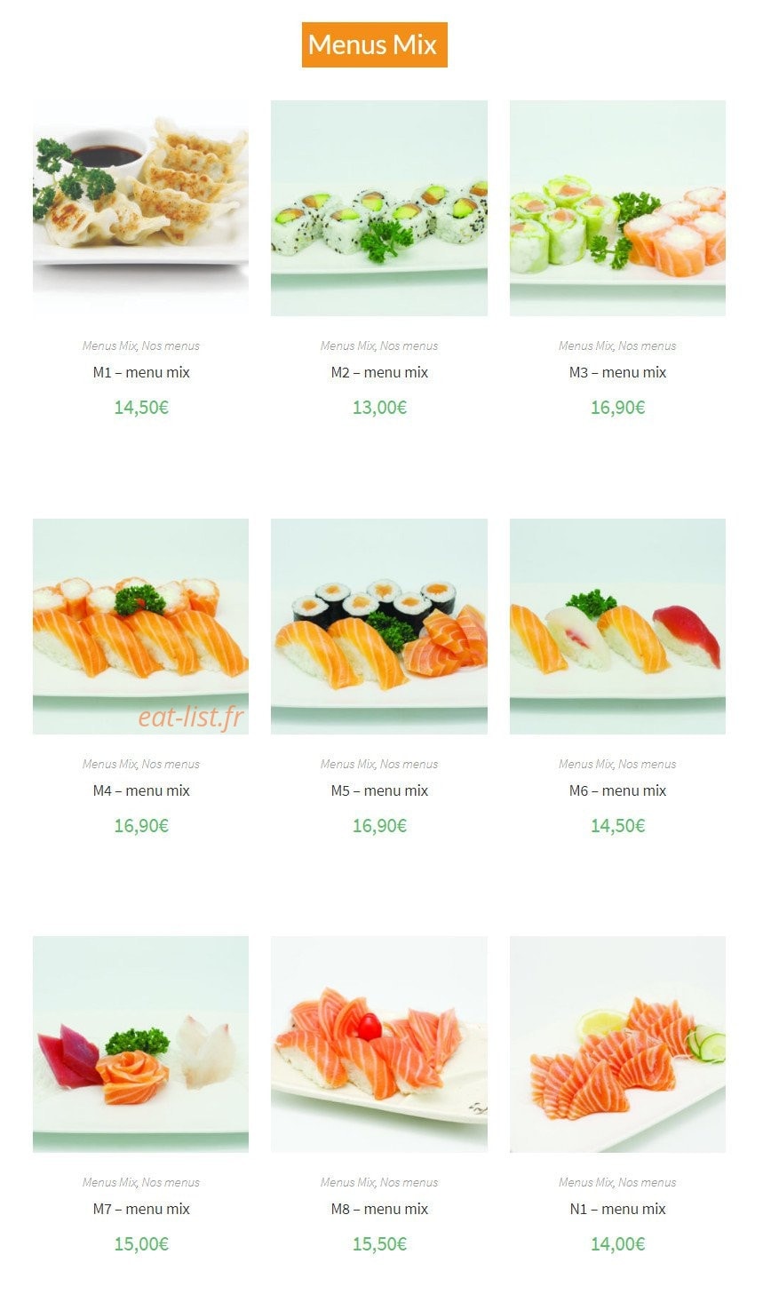Sushi Élysées — carte page 5