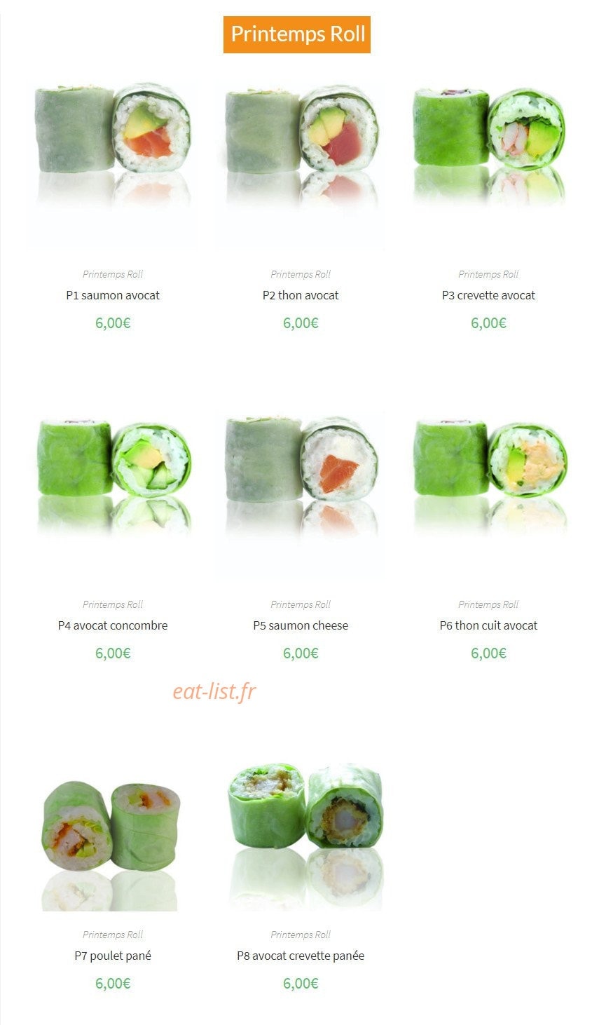 Sushi Élysées — carte page 21
