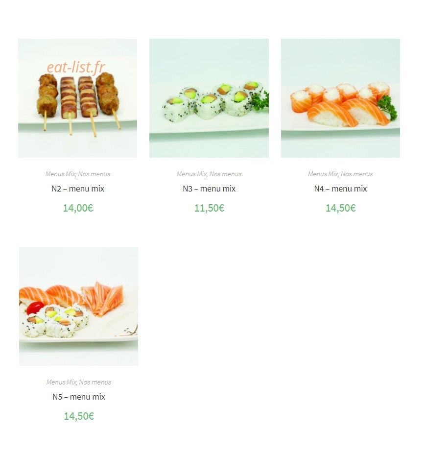 Sushi Élysées — carte page 6