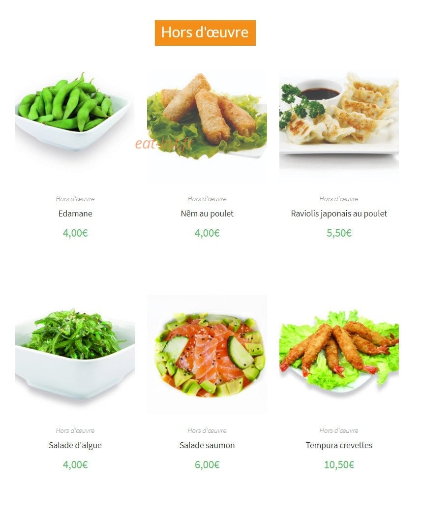 Sushi Élysées — carte page 10