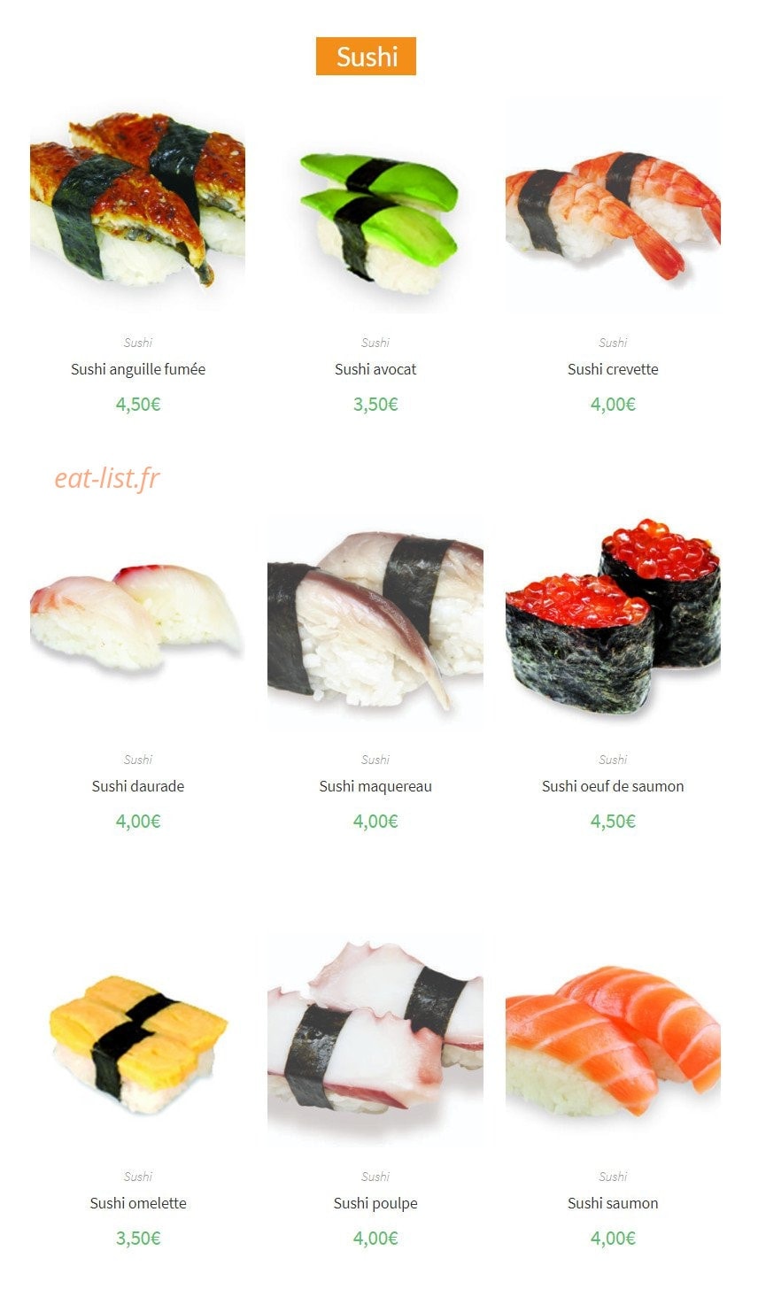 Sushi Élysées — carte page 11