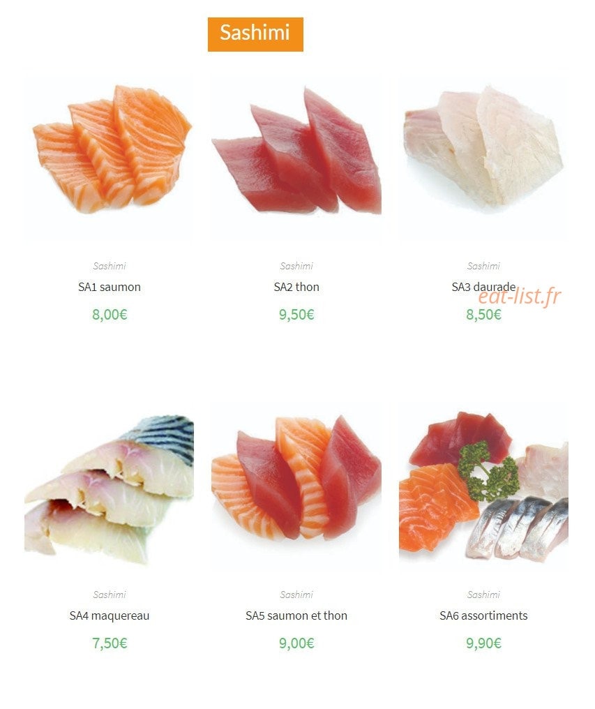 Sushi Élysées — carte page 16