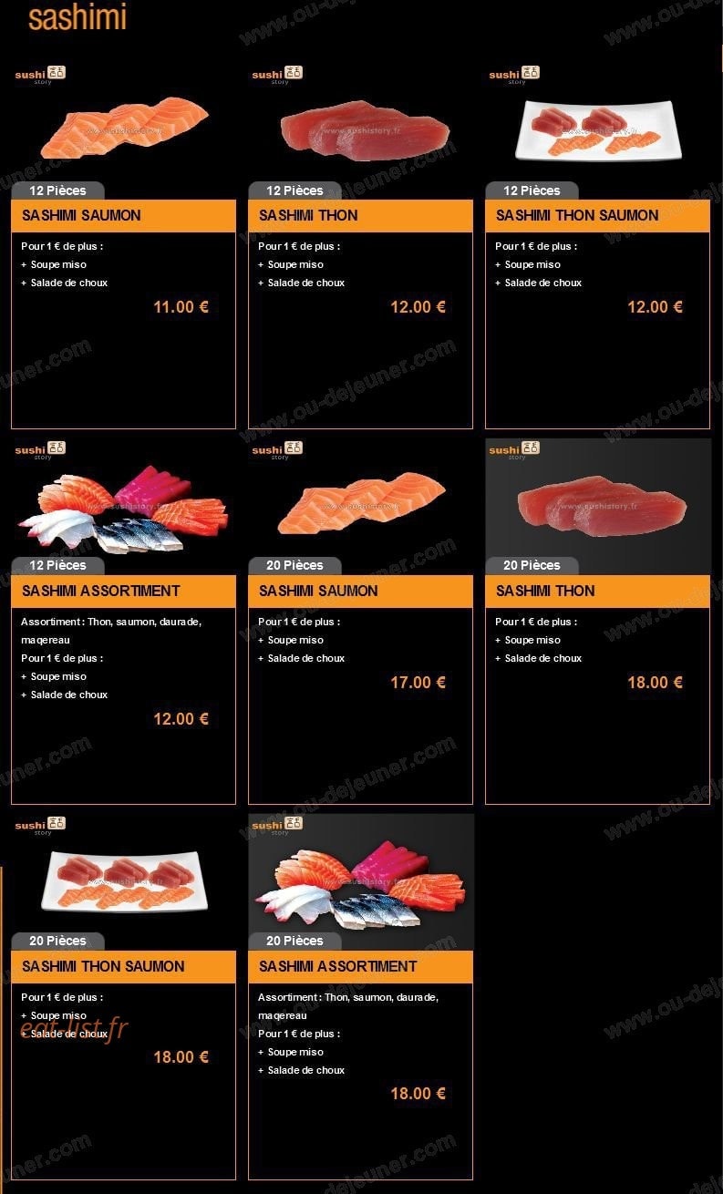 Sushi Story — carte page 1
