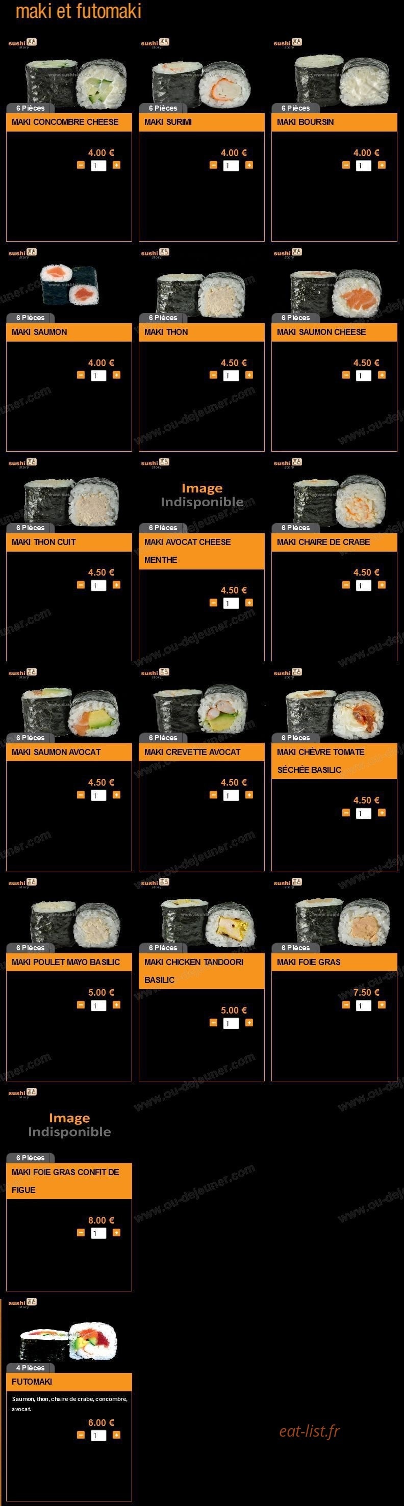 Sushi Story — carte page 3