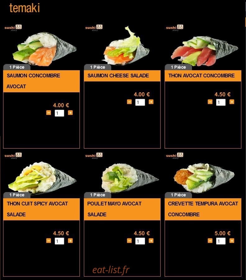 Sushi Story — carte page 8